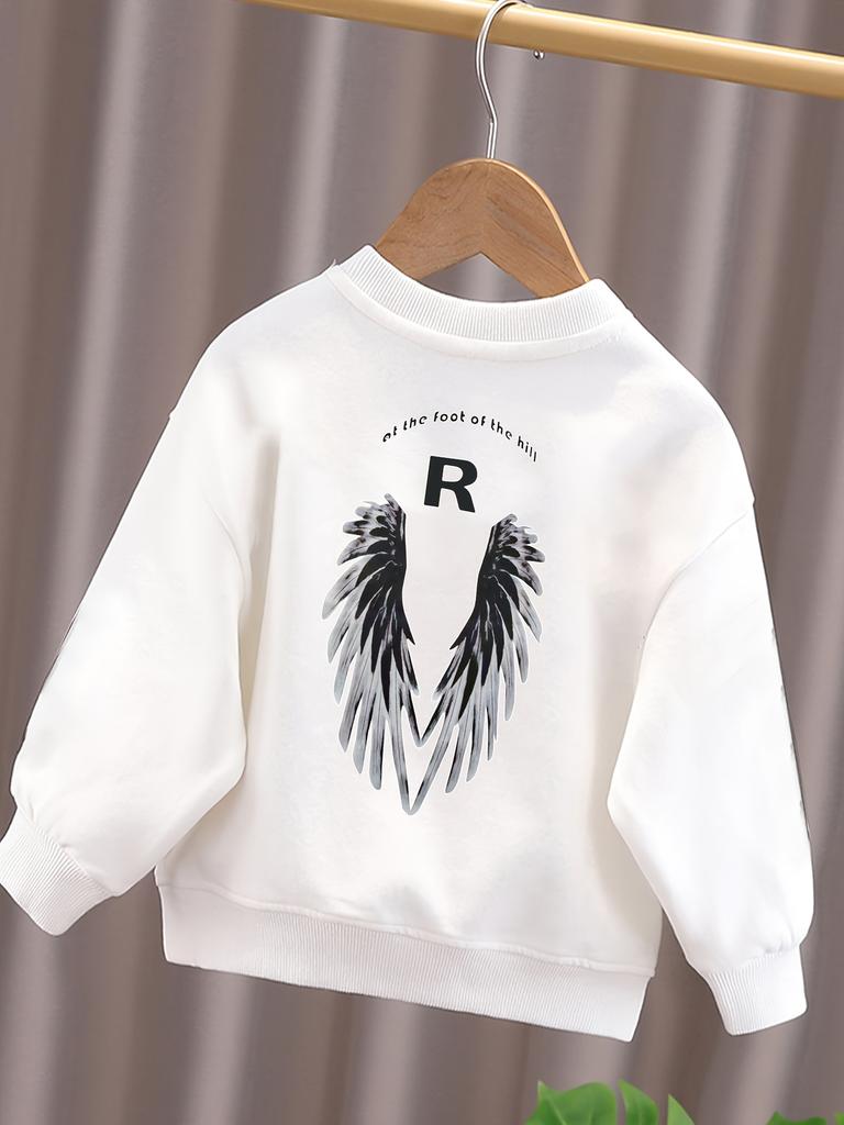 Children's Loose Round Neck Sweatshirt Pure Cotton Top for Spring and Autumn