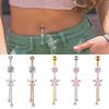 Stainless Steel Flower Zircon Tassels Belly Button Rings For Women Simple Navel Ring Sexy Body Piercing Jewelry Gifts