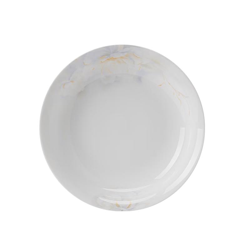 NINE CRANES Jingdezhen High White Porcelain 8-inch Dinner Plates - Set of 4