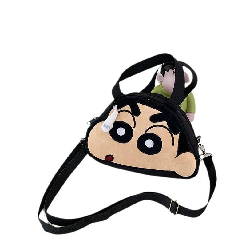 New cute cartoon small new hairball canvas diagonal span bag plush toy doll shoulder messenger bag gift wholesale