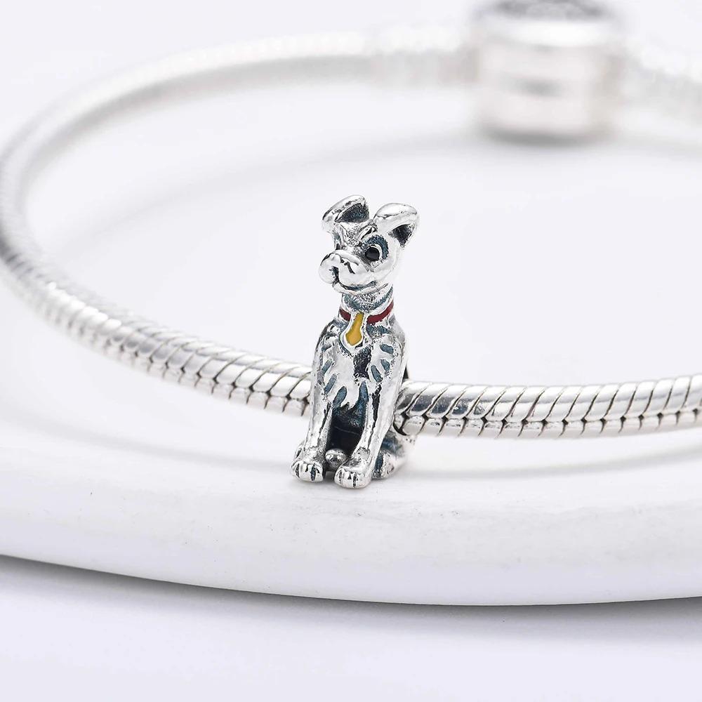 Ciondolo in Argento 925 a Forma di Maiale Cane Gatto Spaventapasseri per Braccialetto Fai da Te Gioiello Raffinato Regalo
