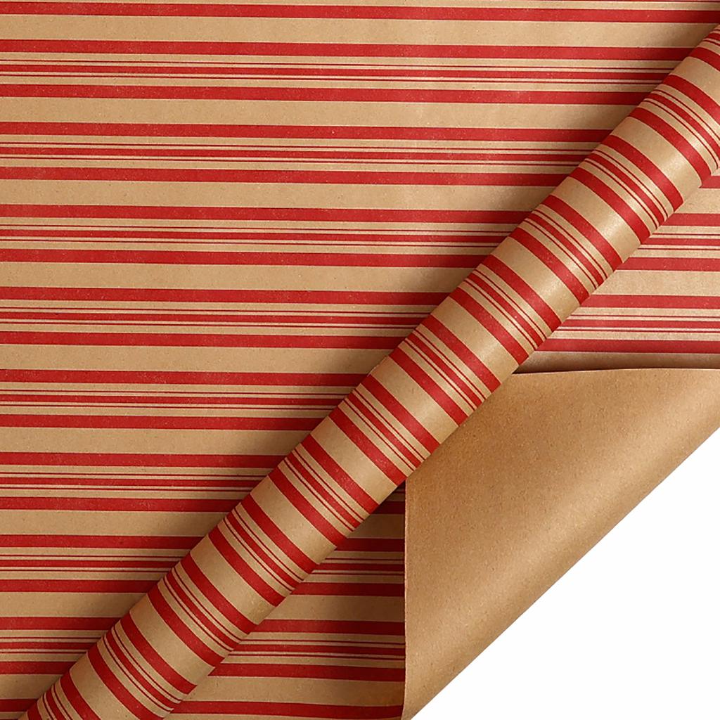 Christmas Gift Wrapping Roll for Holiday Presents - 43cm, Festive Brown for Gift Wrapping