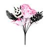 Decorative Silk Flowers for Showcases Halloween Artificial Flower Bouquet, Eucalyptus Floral Stems with Pumpkin Skull, Fake Reusable Dark Theme Party