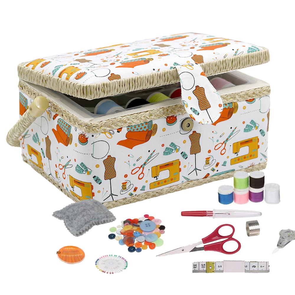 

Medium Sewing Box with Kit Accessories Sewing Basket Organizer with Supplies DIY Sewing Kits for Adults