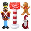 Christmas Inflatables Gingerbread Man Cartoon Christmas Gnome Outdoor Decorations Xmas Yard Decorations for Lawn
