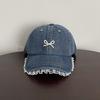 Butterfly Knot Denim Baseball Cap With Sun Protection For Casual Women