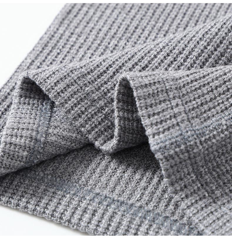 Chunky Wool Vertical Stripe High-Collar Neck Warmer Scarf – Autumn/Winter Cold-Proof Dickey