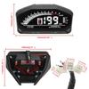 QC Universal Digital Motorcycle Speedometer Tachometer Gauge Digital 12V Odometer Fuel Meter LED Indicator Instrument Speed