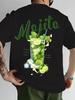 Mens Casual Tshirt Mojito Cocktail Recipe Graphic Tees Streetwear Cotton Short Sleeve Tops Summer