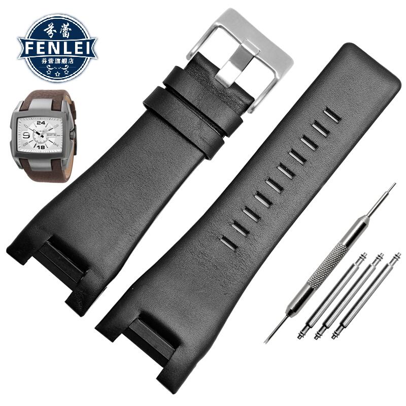 Echtes Lederarmband für Diesel DZ1216 DZ1273 DZ4246 DZ4247DZ287 Kerbe Armband Herren-Uhrenarmbänder Armbanduhren 32×17MM Armband