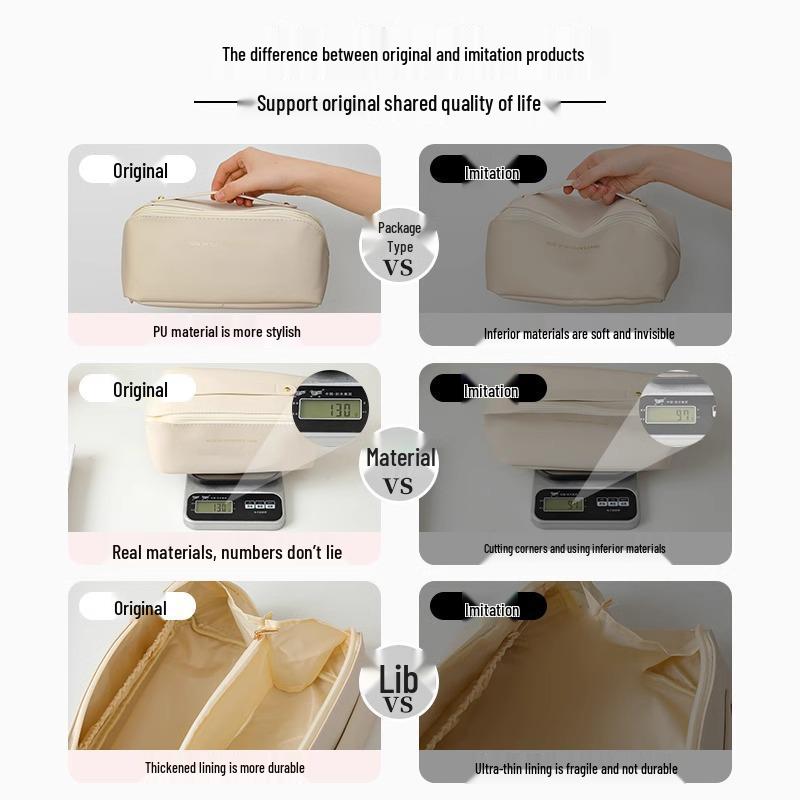 Large Capacity Portable Makeup Bag for Women - Travel Cosmetics & Toiletries Storage