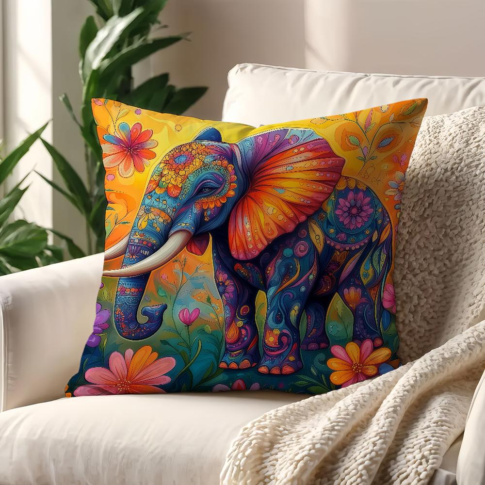 Elephant Cushion Cover For Pillow Printing Sofa Decoration Home Car Room Coffee Shop Office Nordic Simplicity