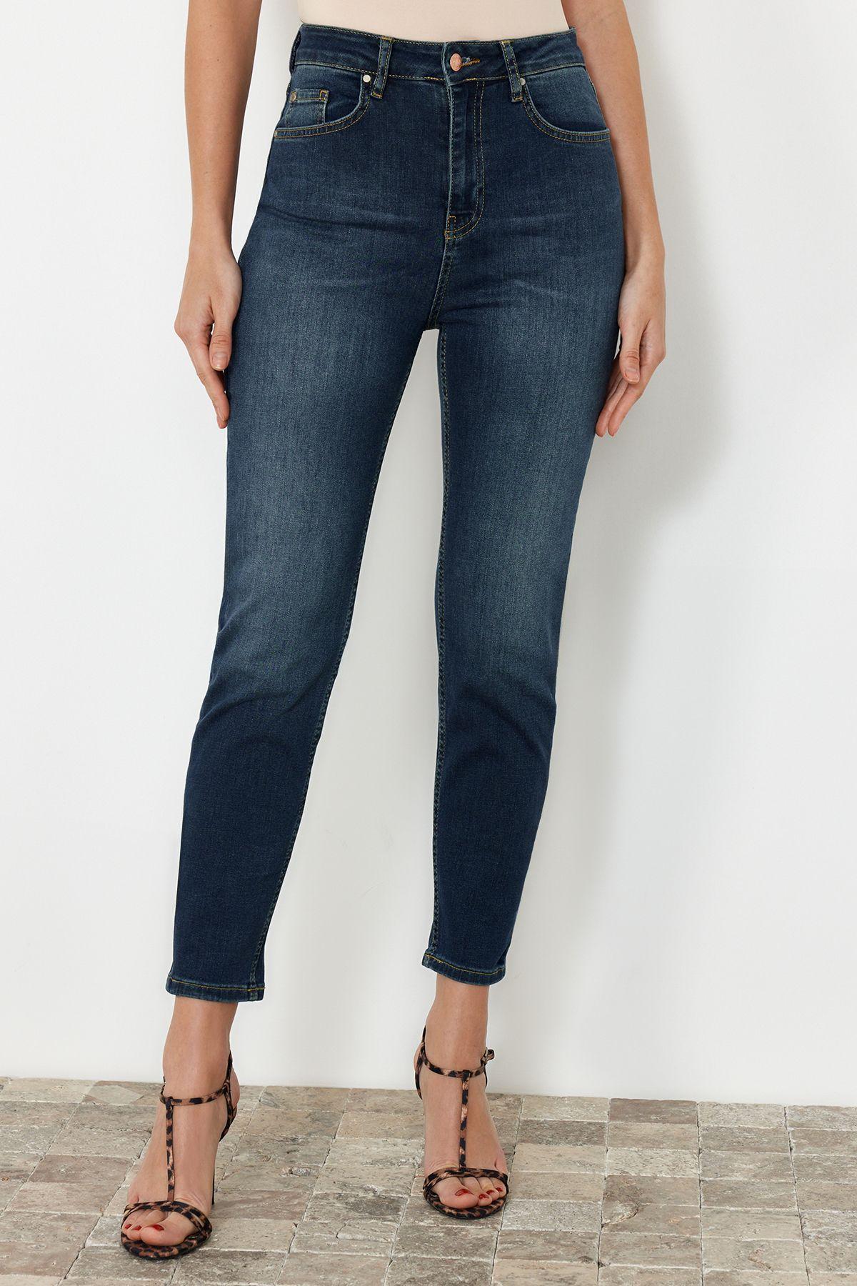 

Женские джинсы Синие джинсы Mom с высокой талией XS