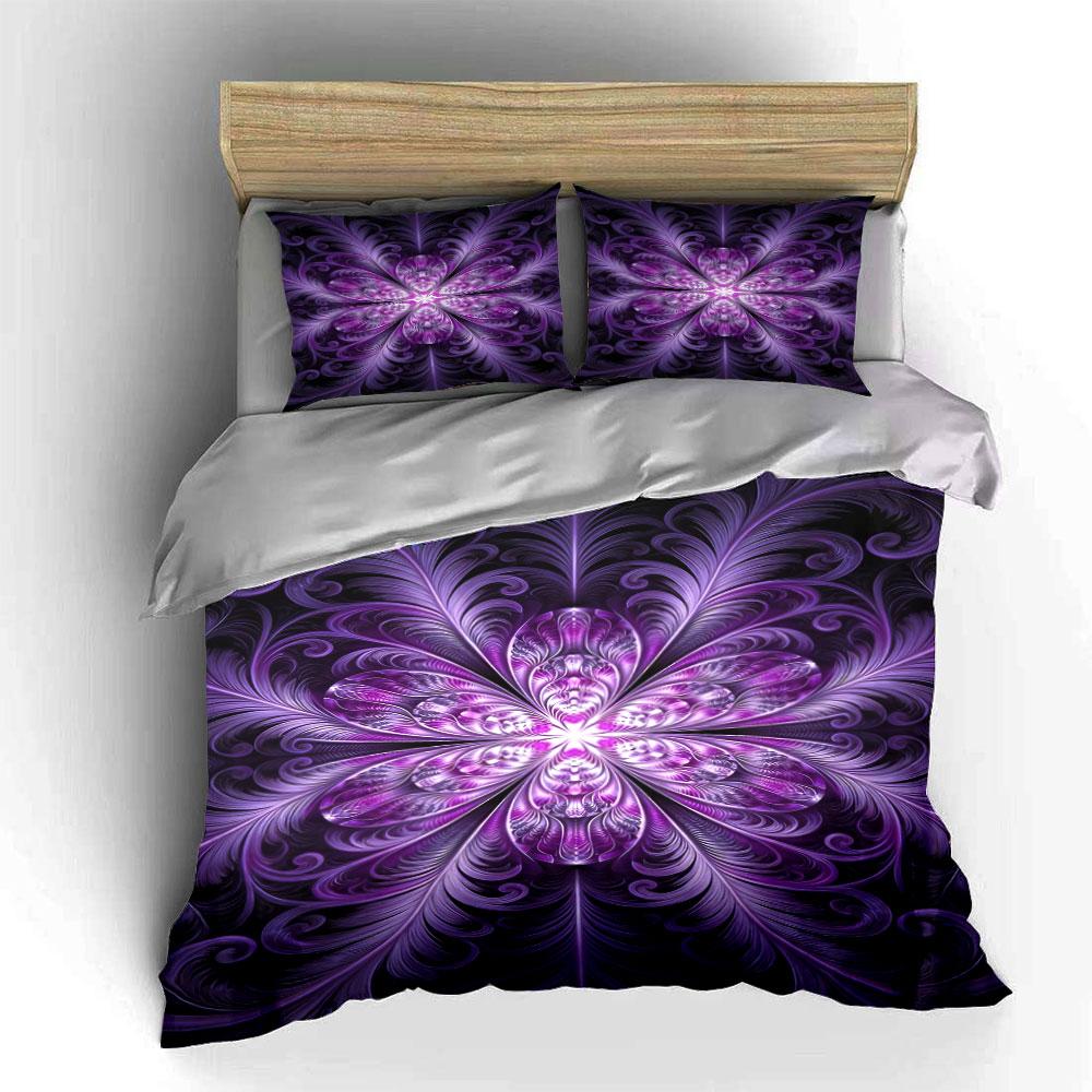 Purple floral abstract design. Bedding sets Duvet cover sets Duvet covers Pillowcases(1 * Duvet Cover 2 * Pillowcases without duvet insert)