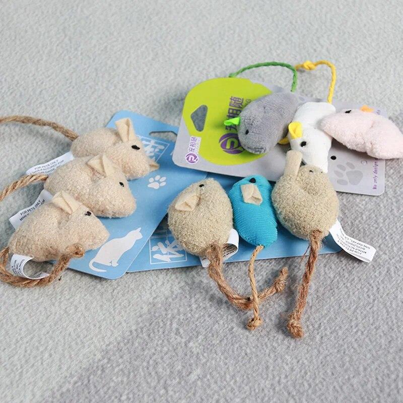 3pcs Pet Cat Toys Plush Simulation Mouse Toy Cat Scratch Bite Resistance Interactive Mouse Toy Playing Toy For Cat Kitten