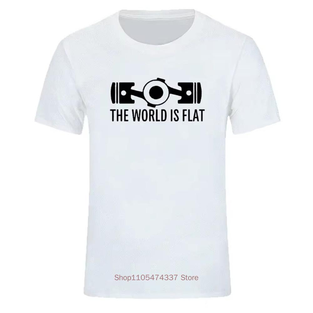 Neues Sommer The World Is Flat Engine T-Shirt Kurzarm Benutzerdefiniertes T-Shirt Stil Unisex Rundhals Baumwoll-T-Shirt Mode Streetwear T-Shirts