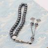 33 Beads 8mm Black Onyx Tasbih, Muslim Prayer Beads In Black Gold Silver, Islamic Rosary for Daily Worship & Fashion