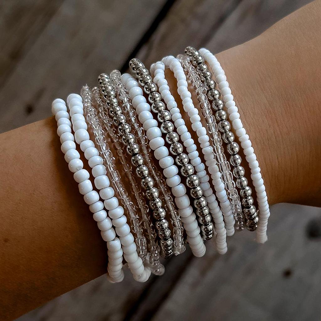 Spring/Summer New Collection Multi-Layer Beads Bracelet Set for Women Jewelry Trendy Versatile Cut Surface Beads Bracelet