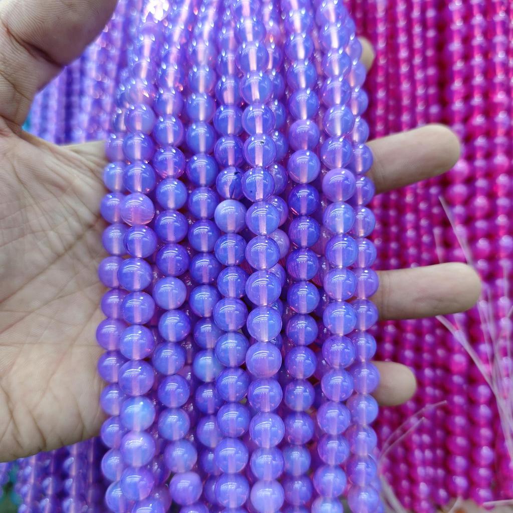 8mm & 10mm Synthetic Opal Cat's Eye Loose Beads for Jewelry DIY