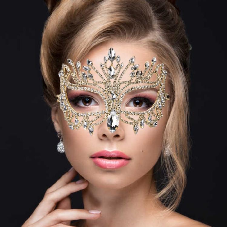 Strass-Maskenballmaske Halbgesichtsmaske Maskenball Kostümzubehör Für Männer Frauen Halloween Kostümzubehör