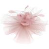 YARNOW Mesh Fascinator Hat for Women Cocktail Tea Party Hat with Hair Clip and Headband for Special Occasion Accessories Pink