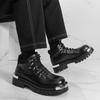 Large Size Martin Boots Men's High-top Platform Leather Shoes Men's Autumn and Winter New Men's Big Head Men's Boots Foreign Trade Short Boots