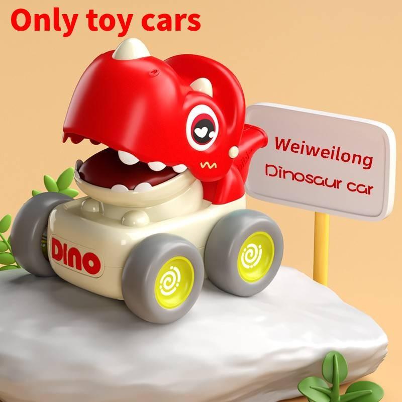 

Дитяча іграшка-динозавр Натисни та їдь зі свистком для раннього розвитку червоний