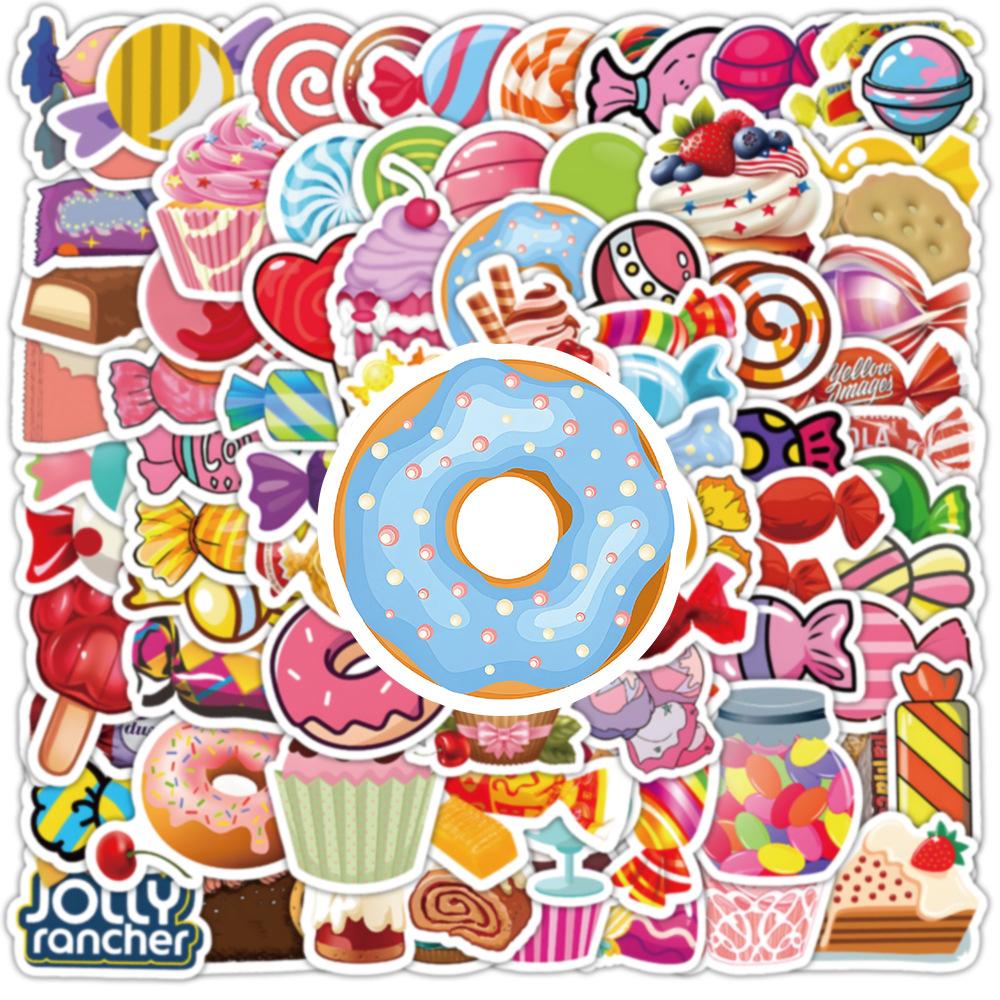 100 naklejek z kreskówkowymi lizakami do ozdabiania laptopów, torebek, uchwytów bagażowych, wodoodporne naklejki dla dzieci