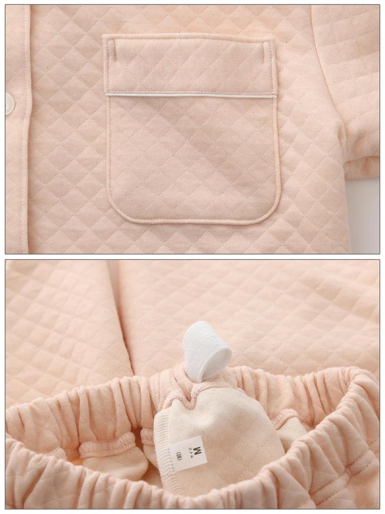 SUIMIN CARE Made in Japan Recycled Hooded Quilted Solid Color Long LL Pink Women's Pajamas, Shirt, Sleeve, Pink, Brown, Cream, M, L, (LL, (Sakura))