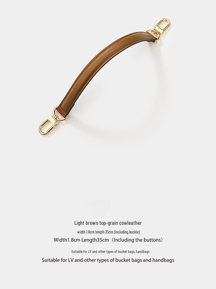 Luxury Genuine Leather Handbag Strap for LV Bucket Bags - European & American Style