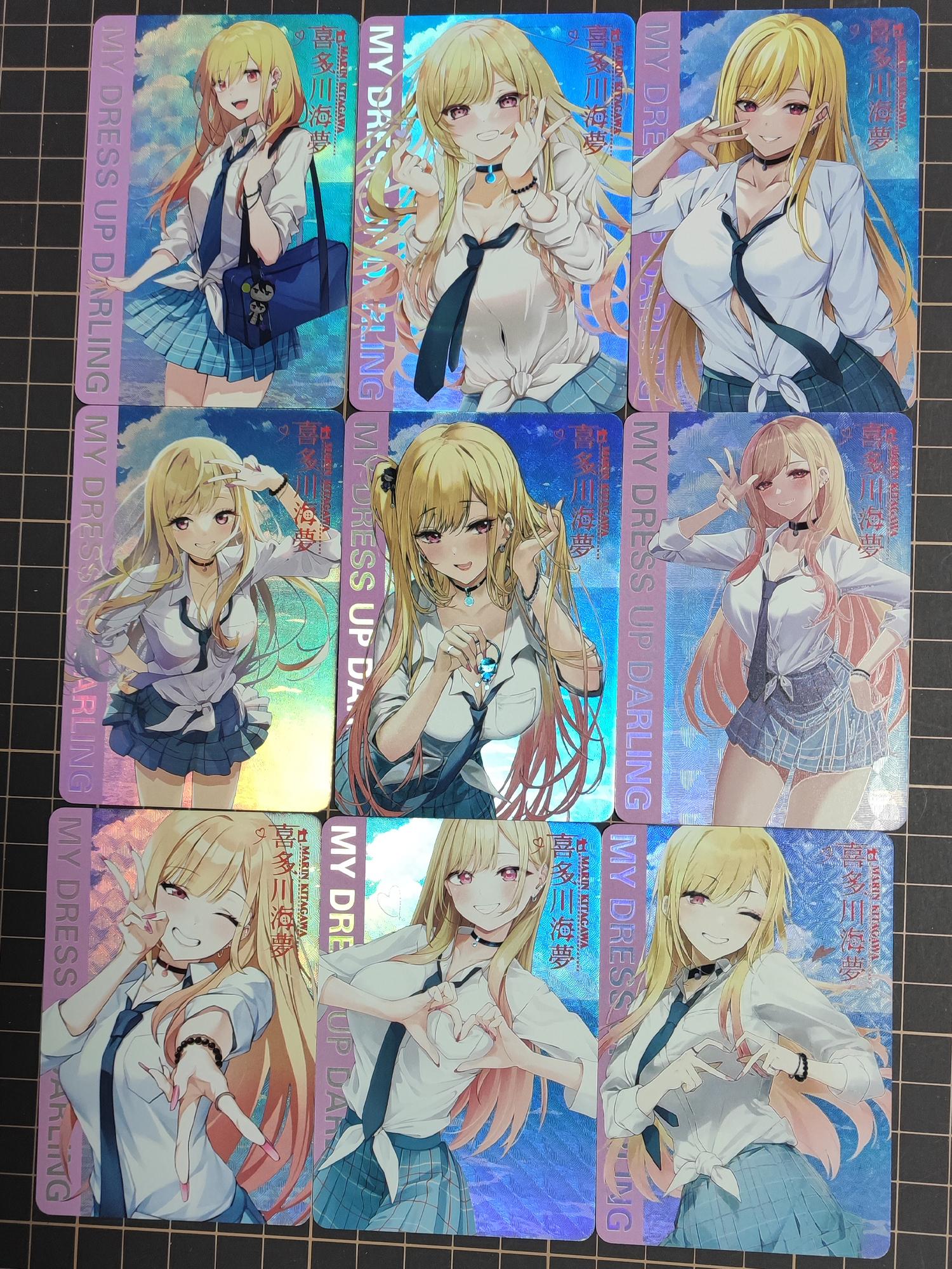 

Diy 9pcs/set My Dress-Up Darling Self Control Collect Signature Trading Flash Card Anime Cartoon Christmas Gift Toy