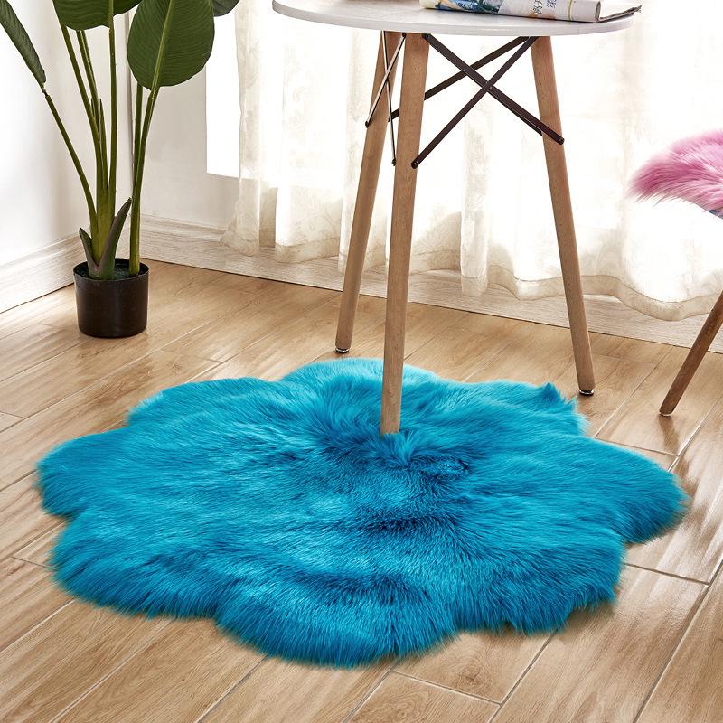 Plum Blossom Long Pile Flower Pattern Carpet - Home Decor Floor Mat for Living Room & Bedroom
