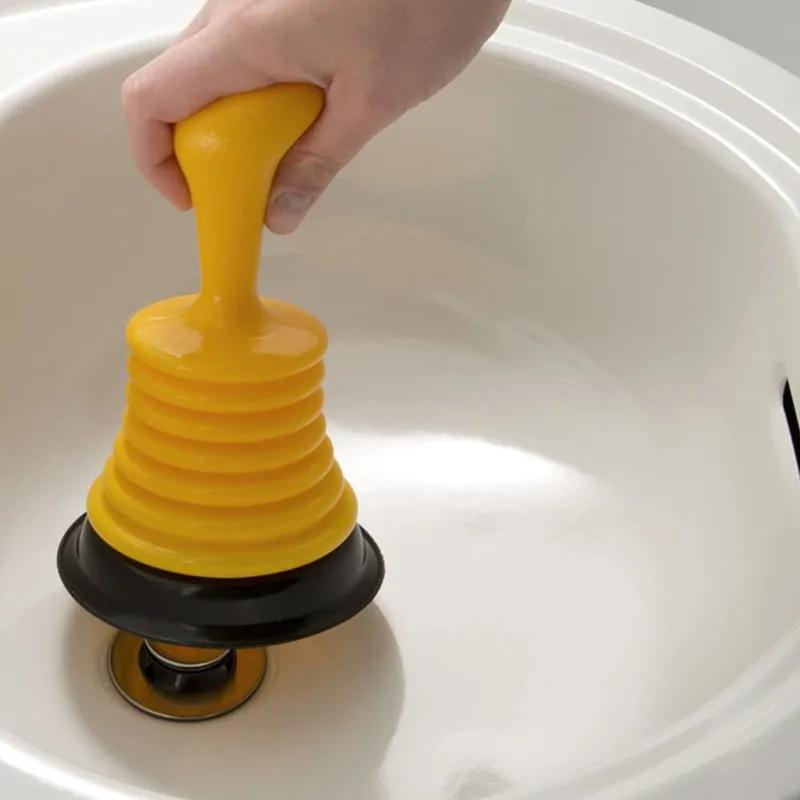 Portable Drain Cleaner for Kitchen and Bathroom Sinks, Heavy-Duty Plunger with Rubber Head and Handle