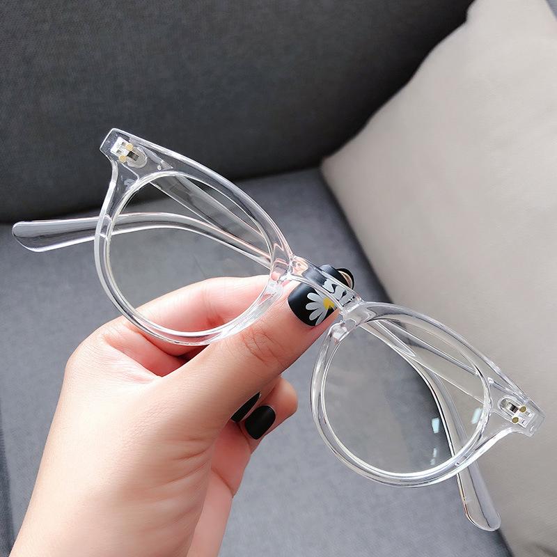 

2022 Модные унисекс очки кошачий глаз простые для мужчин и женщин очки в оправе из поликарбоната для вечеринок маленькие круглые очки в нежной черной оправе чистый