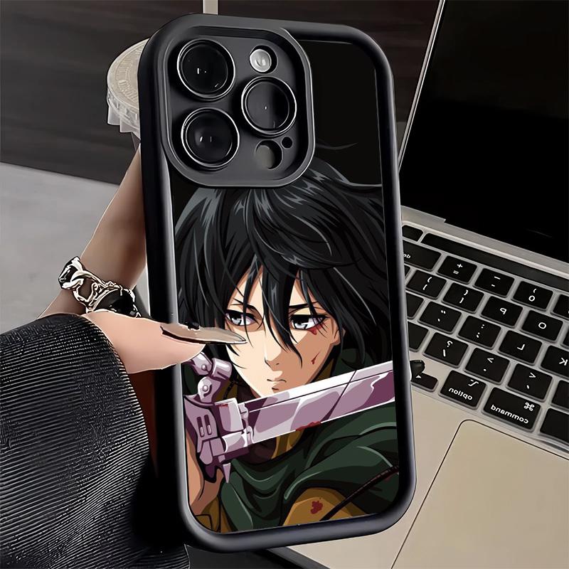 Phone Case for iPhone 17 Air 16E 15 16 Pro Max A-Attack On T-Titan Mikasa Cover 14 Plus 13 12 Mini Soft Shell Silicone Fundas