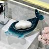 Dolphin Drain Soap Box Ceramic Home Non Perforated Toilet Hand Wash Desk Soap Box Drainage Storage Rack Bathroom Accessories
