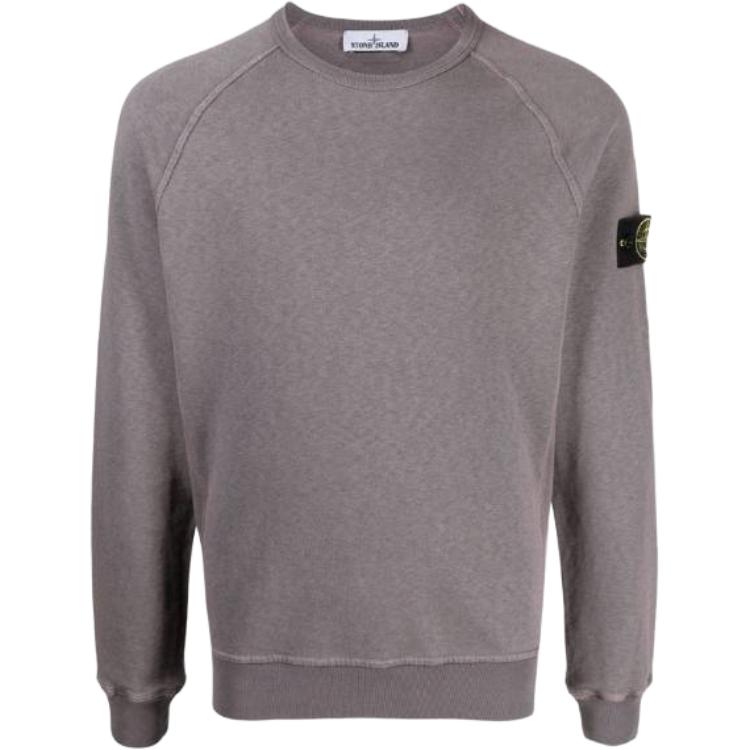 Stone Island Logo Crew Neck Lange Mouw Sweatshirt Heren sweatshirt Grijs 741566060-V0163 XL