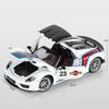 Porsche 918 Spyder Martini Sportwagen-Modell im Maßstab 1:18 aus Metallguss, mit Sound und Lichteffekten – ein tolles Geschenk für Kinder!