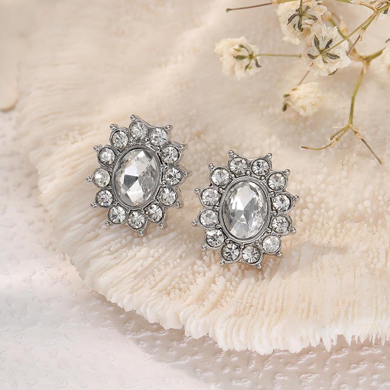 Women's Light Luxury Women's Colored Zircon Earrings, Colorful Treasure Earrings, Multi-color.