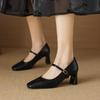 Scarpe Mary Jane Donna con Tacco Spesso Stile Streetwear Scarpe da Lavoro Basse Essenziali Scarpe con Tacco Quadrato Eleganti da Donna per Feste