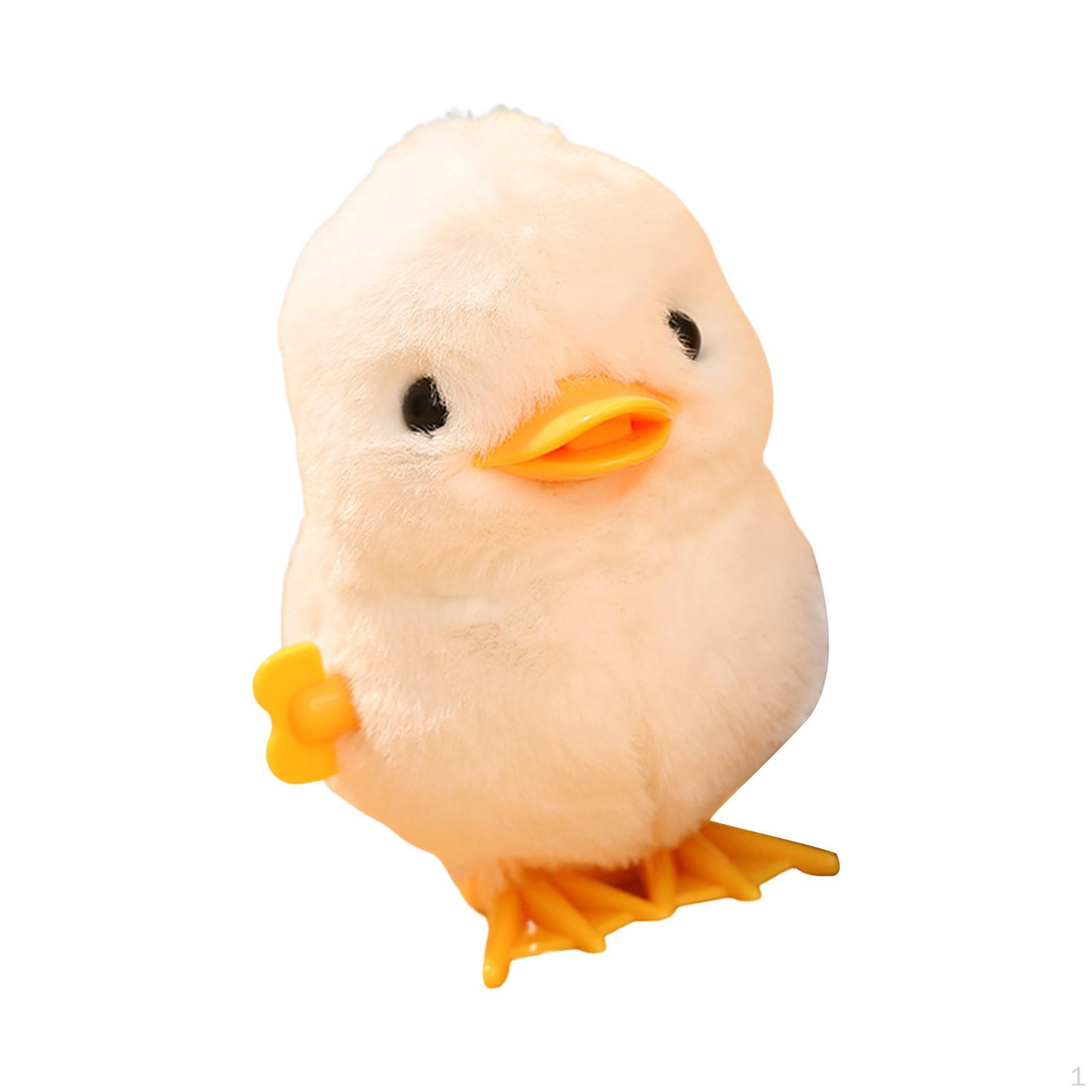 Toy, Chick Toys, Realistic Stuffed Duck Jumping Cartoon Clockwork Toy White jumping duck