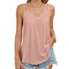 YYFS Women's Fashion Casual Summer Spring Solid Color Print Sleeveless V-Neck Blouses & Shirts