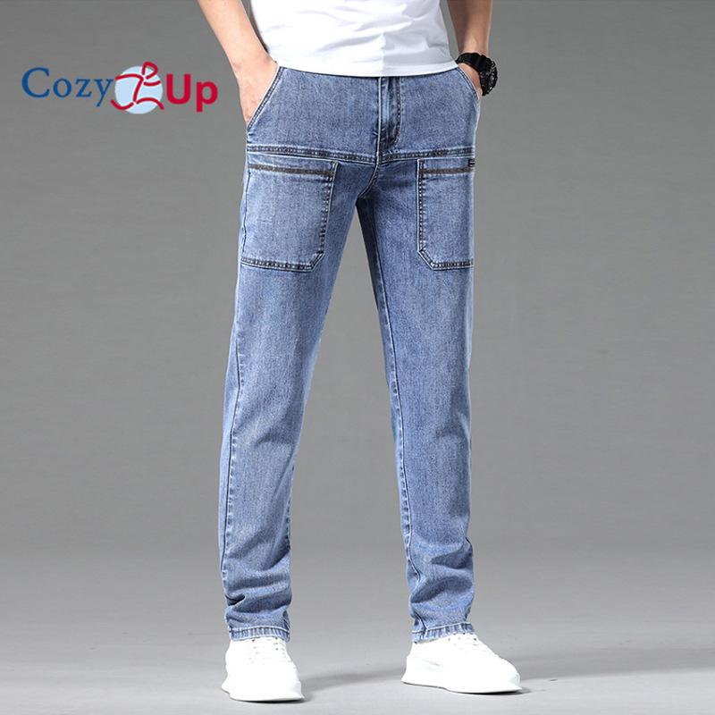 Cozy Up Men's Stretch Jeans, Straight Leg, Multi Bag Casual Pants