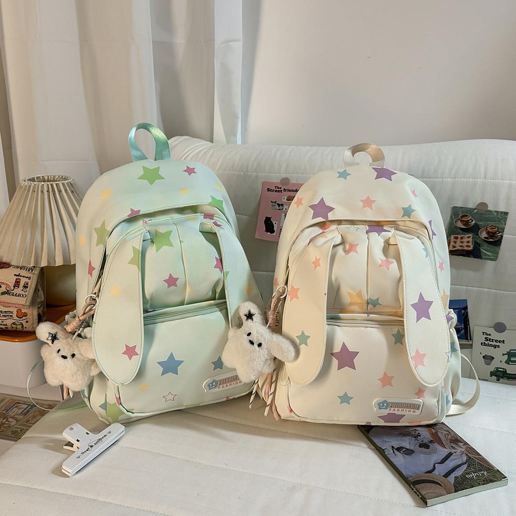 Schoolbag large capacity schoolbag female junior high school student college student high value cute star versatile backpack travel leisure backpack