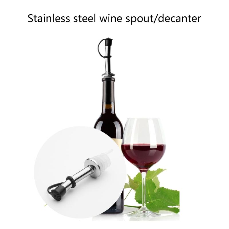 Stainless Steel Wine Nozzle With Cap Home Wine Bottle Stopper Wine Pourer Olive Oil Dispenser Wine Mouth Bar Accessories
