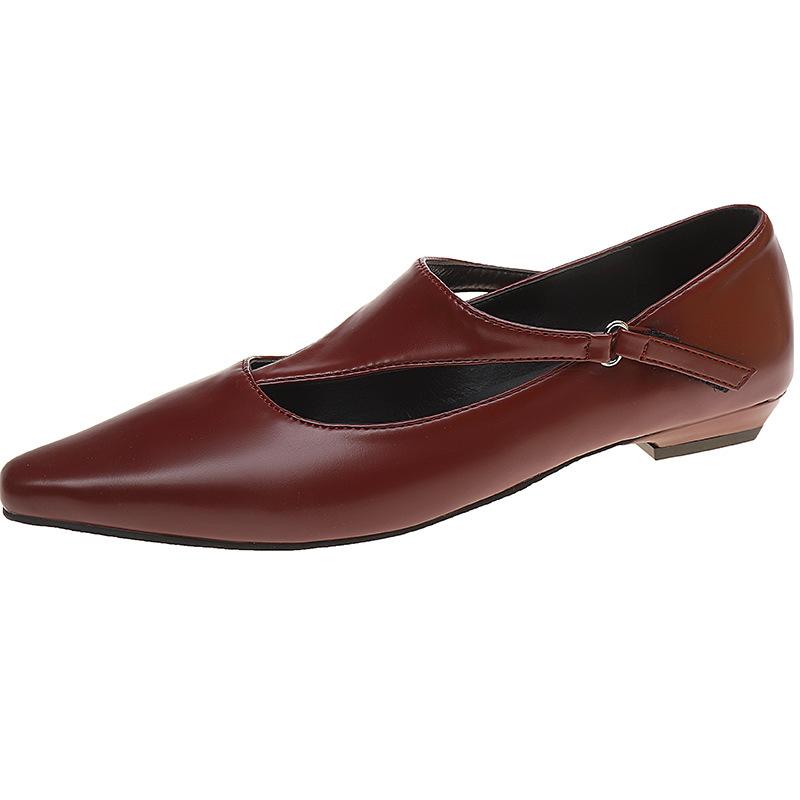 French Pointed Single Shoes Women's 2025 Spring New Low-heeled Low-heeled Small Leather Shoes Fashion Temperament Mary Jane Shoes Women's Shoes