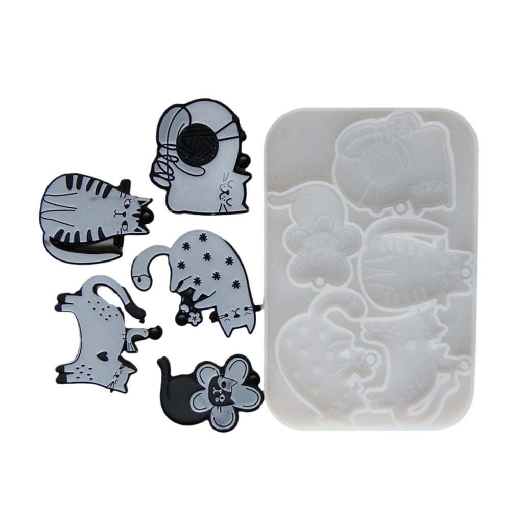 Creative Silicone Casting Molds Cats Shape Necklace Molds Suitable for Making Animal Necklace and Earrings Pendant