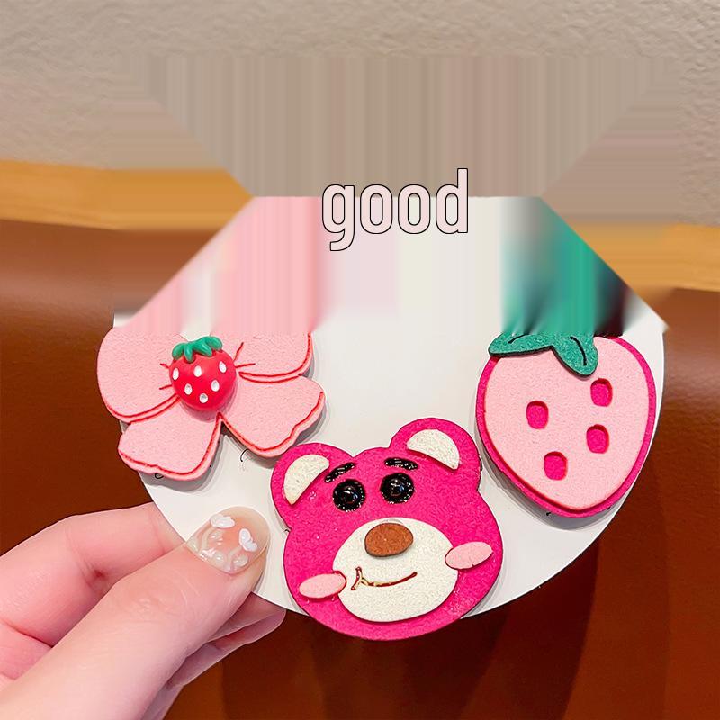 Pink 50-Piece Cute Hair Clip Set: Sweet Girly Japanese Cartoon Bangs Accessories