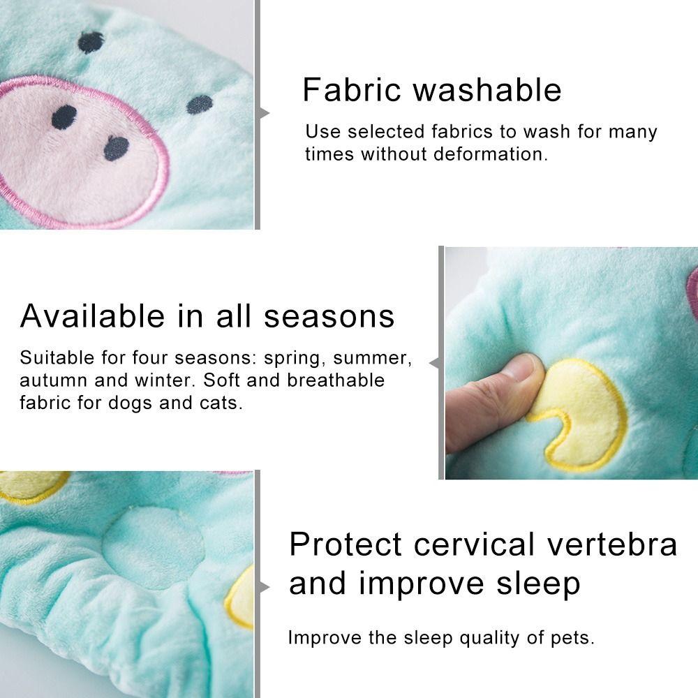 Cartoon Soft Deep Sleep Cat Pillow Kitten Headrest Dog Sleeping Pillow Pet Neck Protector