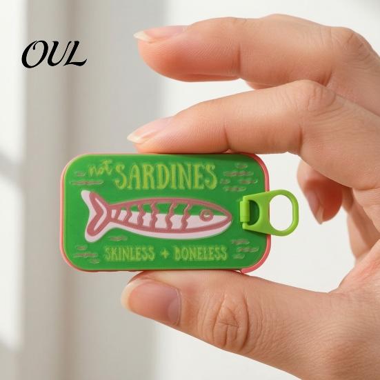 Skurriler Schmuckbehälter Sardinendose mit Fischgräte, PLA Kompakte Größe Vintage Dekorative Kosmetiktisch-Accessoire-Aufbewahrung, Tragbare Aufbewahrung